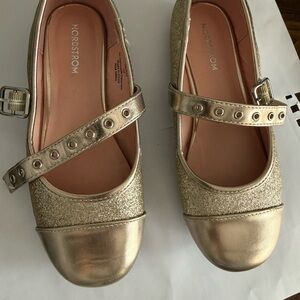 Nordstrom Metallic Gold Kids Dress Shoes